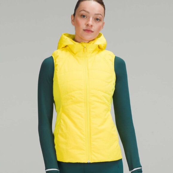 lululemon athletica Jackets & Blazers - Lululemon Another Mile Vest Sonic Yellow Size 8 NWOT